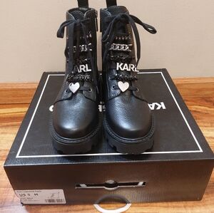 New Karl Lagerfeld MELA COMBAT BOOTS size 5